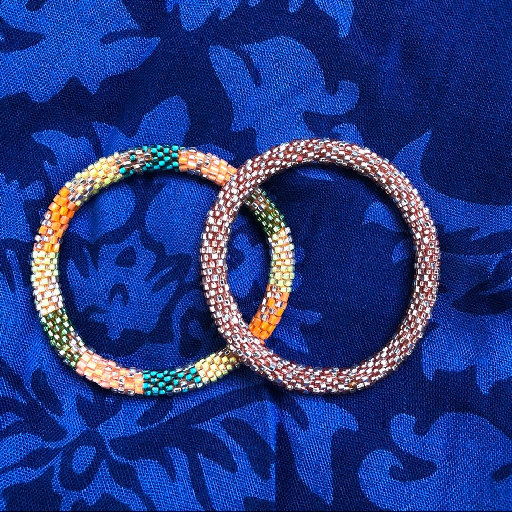 Beaded bracelets, set of 2